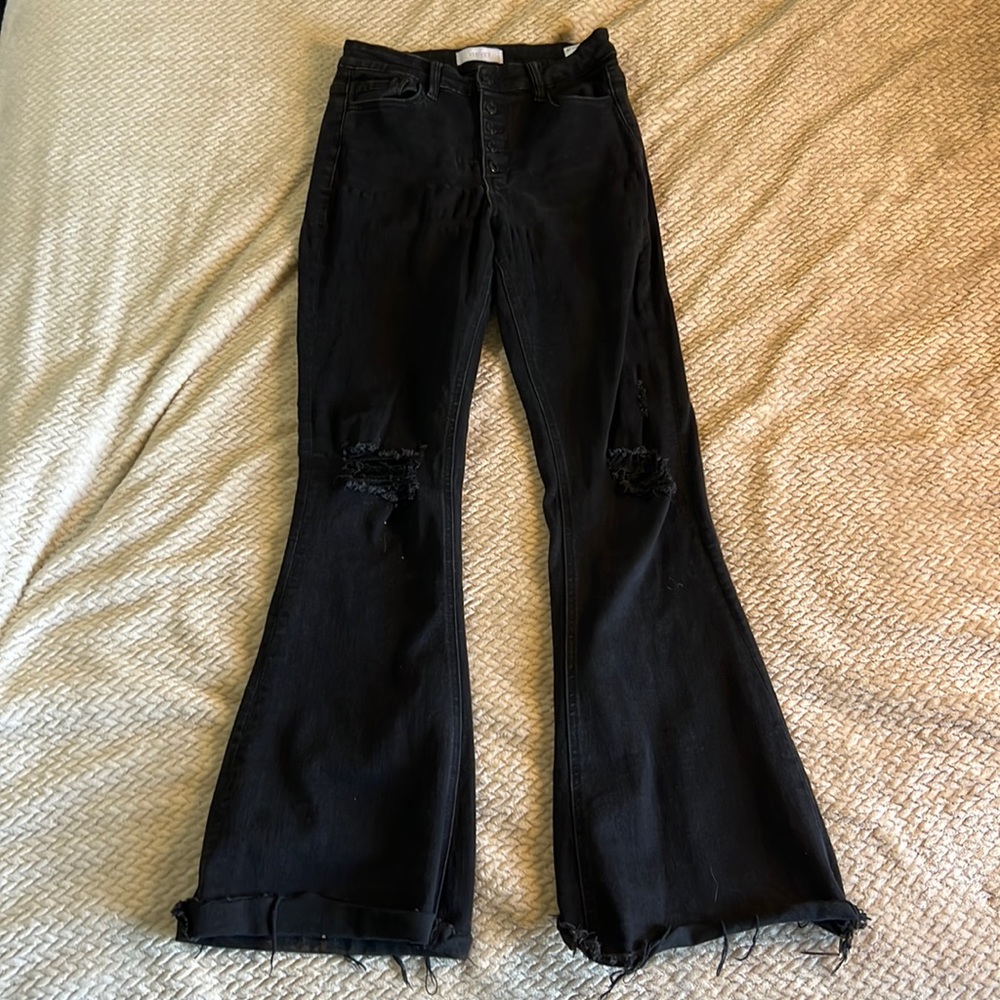 Black High waisted Extra Flared Denim